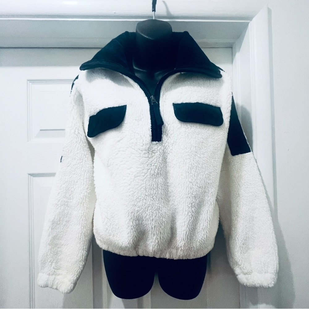 Fatherty Women's Fleece shearling Pullover Sweater XS S